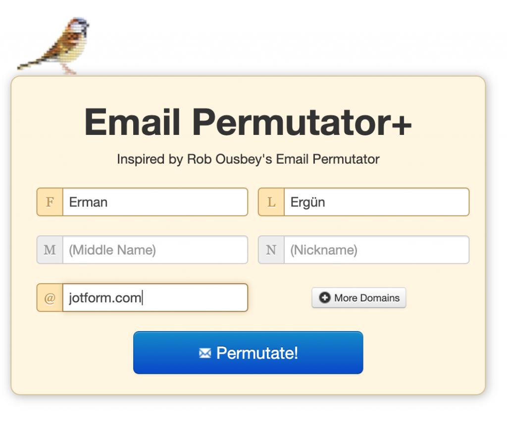 Email Permutator+ ile olası mail adresi kombinasyonları oluşturma