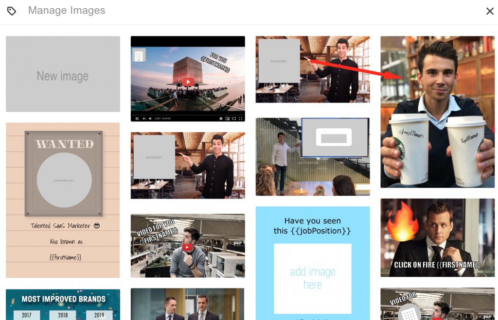 Lemlist image template seçimi